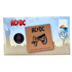 AC/DC For Those About To Rock (We Salute You) Postal Numismatic Cover Coin & Stamp Folder Set 6500 Limited